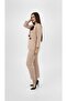 Women's Plus Size Three Quarter Sleeve Rose Detailed Two Thread Tracksuit Set 8223-26 - 4