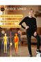 Girls Boys Thermal Underwear Set Cotton Stretchy Leggings Breathable Fabric Bottom Top Set - 3