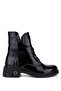 Women's Black Patent Leather Casual Boots