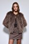 Coffee Suni Faux Fur Coat - 5