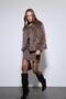 Coffee Suni Faux Fur Coat - 4