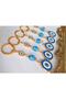 New Year's Gift 5-Piece Zircon Stone Big Evil Eye Beaded Blue Keychain Piece Price - 3