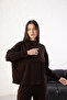 Women's Comfortable Fit Long Sleeve Half Zipper Modal Fabric Kangaroo Pocket Hooded Sweatshirt (Plum) - 4