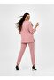 Women's Plus Size Three Quarter Sleeve Rose Detailed Two Thread Tracksuit Set 8223-26 - 3