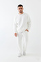 Men's White Oversized Sweatshirt – Crew Neck, 3 Thread Ş Fleece-Lined Fleece