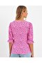 Women's Lace V-Neck Gathered Woven Wrap Blouse - 6