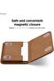 Magnetic Vegan Leather Wallet 3-Card Holder Compatible with MagSafe - Brown - 7