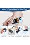 5 Pcs Phone Wallet Sticky Silicone Card Holder (Black/White/Gray/Pink/Blue) - 3