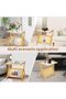 OneDcor Boho Rattan Nightstand - Bamboo Side Table with Glass Top - 5