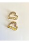 Stone Detailed Heart Shaped Metal Hair Clip 4 cm – Elegant and Sparkling Design - 8