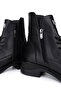 Women's Black Leather Casual Boots - 5