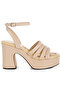 Women Strappy High Platform Sandals in Beige - 2