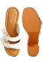 Women Buckle Straps High Block Heel Clogs in Beige - 4