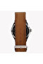 Men's Silver Stainless Steel Watch with Brown Leather Band | ZK127G1LS-12 - 4