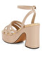 Women Strappy High Platform Sandals in Beige - 3