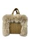 - Ayşe 4723 Handmade Plush Fur Model Tress Rope Handbag / 22 cm X 23 cm - 4
