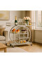 FFD Clear Glass Serving Cart - 3-Tier Rolling Bar Cart (Silver, 100CM) - 7
