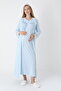 Maternity-Nightgown for Pregnant Women with Dressing Gown, Long Sleeves, Button Collar, 2-Piece Set - 2