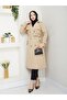Women's Beige Trench Coat with Buttons on the Back