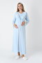 Maternity-Nightgown for Pregnant Women with Dressing Gown, Long Sleeves, Button Collar, 2-Piece Set