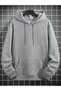 Unisex Solid Color Oversized 3 Thread K Hooded Sweatshirt - Comfortable Hoodie with Kangaroo Pocket - 3