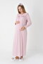 Maternity-Nightgown for Pregnant Women with Dressing Gown, Long Sleeves, Button Collar, 2-Piece Set - 3