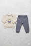 Teddy Bear Embroidered Welsoft 2-Piece Baby Boy Set 6-9 Months, 9-12 Months, 12-18 Months - 3