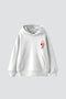 816 Locked Printed Oversized Unisex White Hoodie - 2