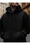 Unisex Solid Color Oversized 3 Thread K Hooded Sweatshirt - Comfortable Hoodie with Kangaroo Pocket - 4