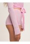 Bubblegum Pink Wrap Skirt with Ties - Tie-Up Ballerina Yoga Pilates Skirt - 4