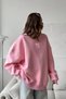 Women's Oversized Sweat Dress Pink Ribbon Printed Pink – Crew Neck, 3 Thread Fleece-Lined Fleece - 5