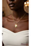 Gold Color Stone Drop Model Women's Necklace