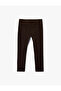 Viscose Pocketed Slim Fit Pleated Fabric Trousers - 4