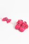 Newborn Fuchsia Glitter Bow Detail Bandana Booties - 3