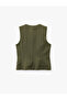 Flannel Fabric Buttoned Round Neck Blazer Vest - 2