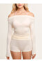 Ivory Cream Bateau Blouse - Boat Neck Blouse - 3