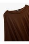 Viscose Fabric Loose Fit Long Batwing Sleeve Wide Round Neck Blouse - 5