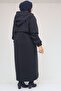 43082 Plus Size Skirt Baby Elastic Cashmere Coat - Navy Blue - 6