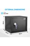 Safe Box with Key and Shelf for Home & Office RB30K1 (30x38x30cm, Black) - 6