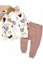 Heart Patterned Hooded Cardigan Baby Girl Tracksuit Set 3-Piece Set 6-9-12-18-24 Months L 100% Cotton - 2