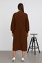 Women's Brown Pocket Long Knitwear Cardigan - 2