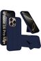For iPhone 16 Pro Max Magnetic Finger Grip Shockproof Case (Dark Blue)