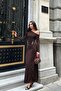 Accessory-Detail Bikini Neck Drop Sleeve Sandy Dress - 5
