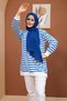 Colorful Sweatshirt - Cobalt Blue - 4