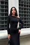 Accessory-Detail Bikini Neck Drop Sleeve Sandy Dress - 3