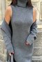 Millan Women's Knitwear Double Set |   Long Cardigan & Dress Set |   Standard Size |   Autumn Winter - 3