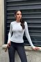 Women's Corded Fabric Modal Fabric Bottom Top Set - High Waist Shaping / Sculpting Leggings & Finger-Through Crop Top - 4