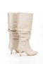 Women's Thin Heeled B Ruched Detail Pointed Toe Casual Boots - 4