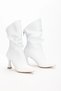 Women's Thin Heeled B Ruched Detail Pointed Toe Stylish Boots - 2