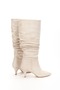 Women's Thin Heeled B Ruched Detail Pointed Toe Casual Boots - 3